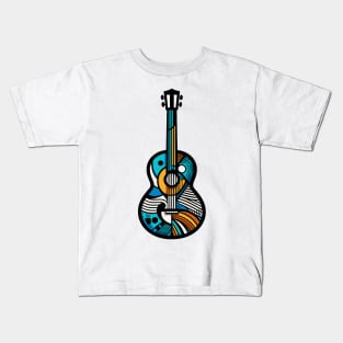 Guitar illustration. Guitar illustration in cubist style Kids T-Shirt